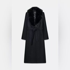 Zara wool coat with faux fur